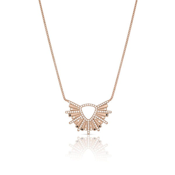 in rose gold with white and black diamonds <span class='visuallyhidden'>Contact the Beverly Hills store at 323-404-2959 or through this website for shopping assistance.</span>